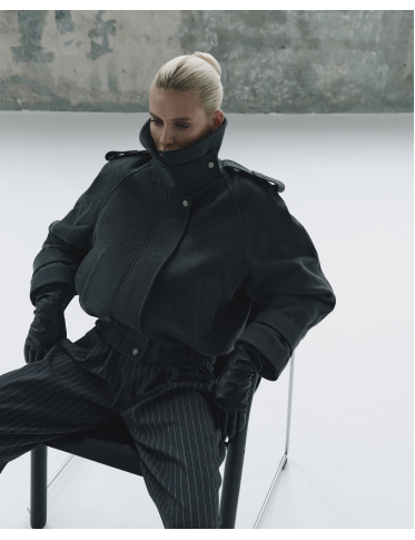 Graphite Faux Fur Bomber Jacket